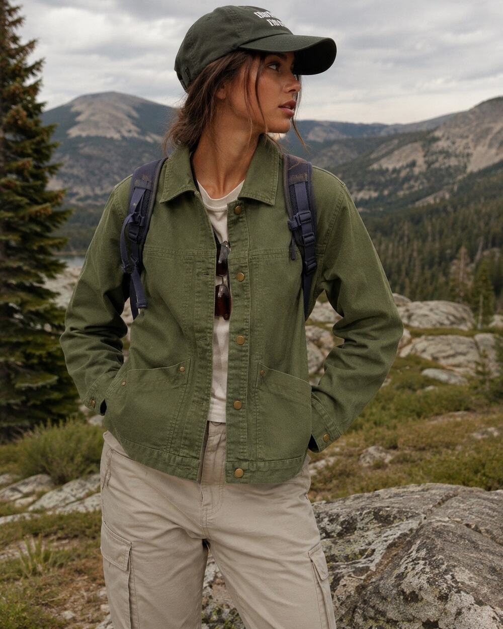 The Territory Ahead Women's Cotton Green Chore Work Jacket Gorpcore Size XL